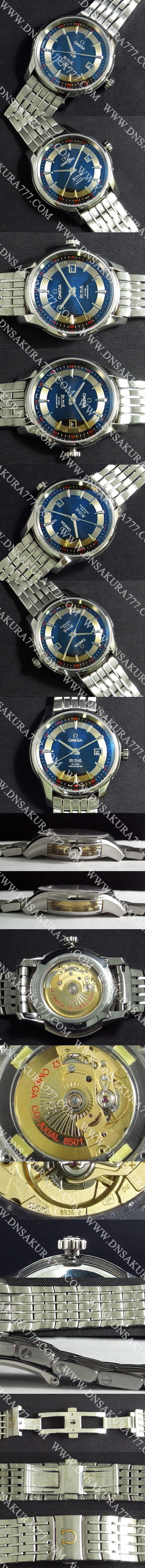 【高級感を演出】 OMEGA デ·ビル アワー Swiss ETA 2836-2 AUTOMATIC ブルーダイアル 日付表示