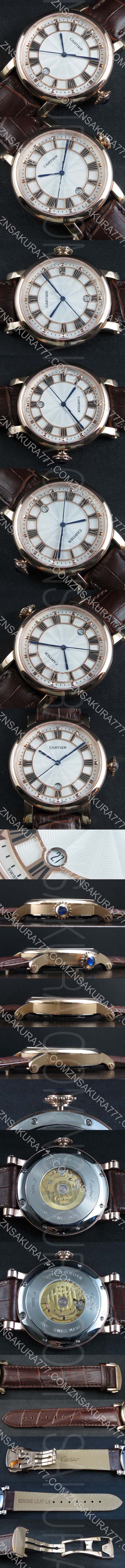 【質感良好】CARTIER ロトンド ドゥ カルティエ Asain ETA 2824-2 Automatic シルバーホワイト デイト