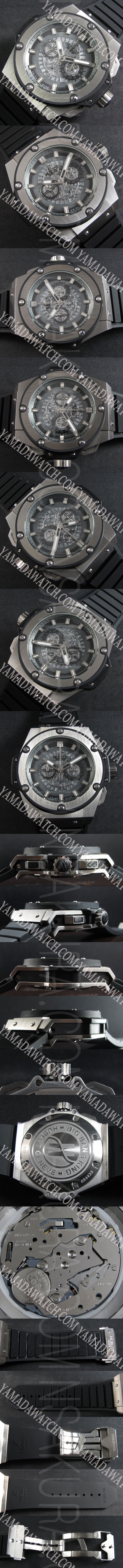 機能性良い HUBLOT King Power  Quartz movement搭載 クロノグラフ グレー文字盤 カレンダー