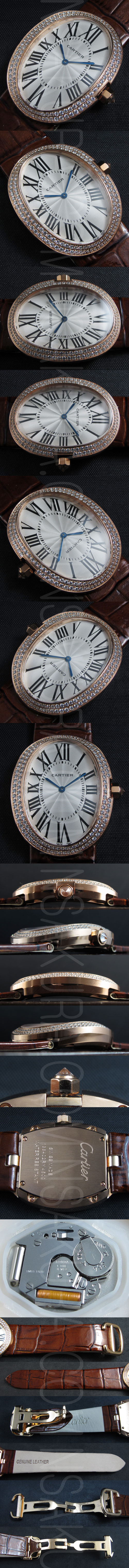 様々な腕時計カルティエ ベニュワール18Kエバーローズゴールド(ベゼル全面ダイヤ)