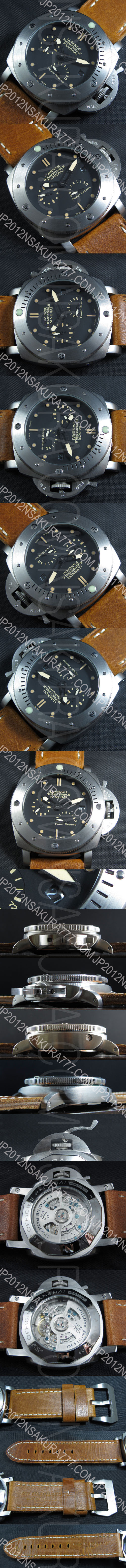 【コピー品腕時計】PANERAI LUMINORサブマーシブル1950 パワーリザーブ ブロンズ PAM507，21600振動 デイト ブラック