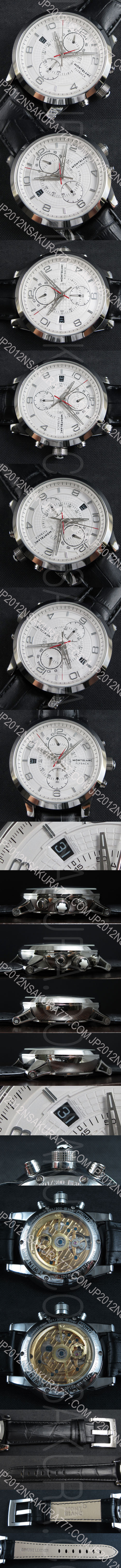売上ナンバーワン腕時計モンブランタイムウォーカー(ブラック革ベルト)