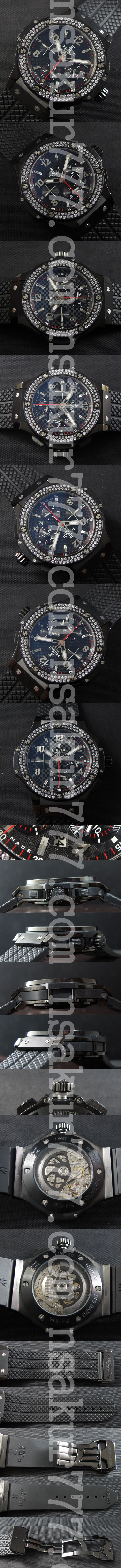 優れた品質 HUBLOT BIG BANG, Asian 7750搭載 AUTOMATIC クロノグラフ完全稼働 カレンダー 人工ダイヤ