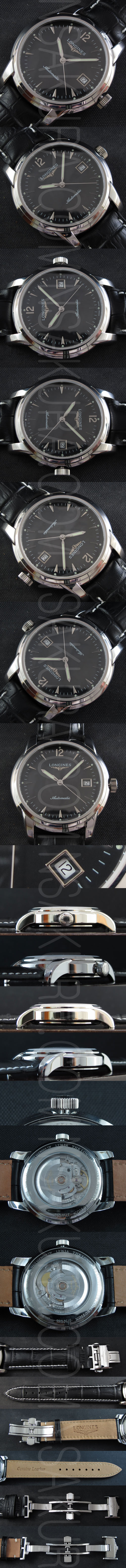 短納期納品 LONGINES サンティミエ コレクション デイト表示ブラックダイヤル 自動巻き スーパールミナス