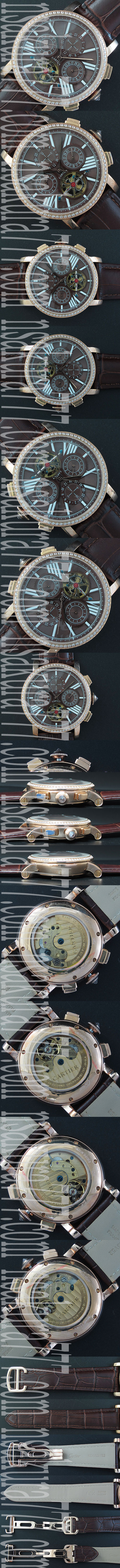 優良配送 CARTIER ロトンド ドゥ カルティエ Asian  AUTOMATIC！カレンダー  ダークブラウン  硬質クリスタル