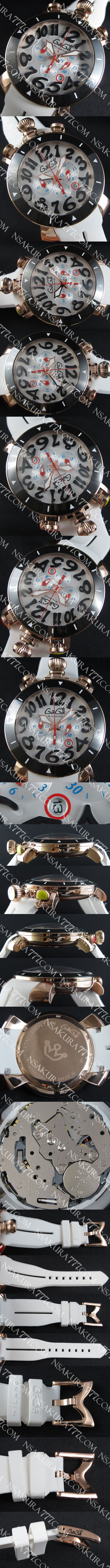 高級腕時計ガガ ミラノクロノグラフ48mm(ブラックベゼル)