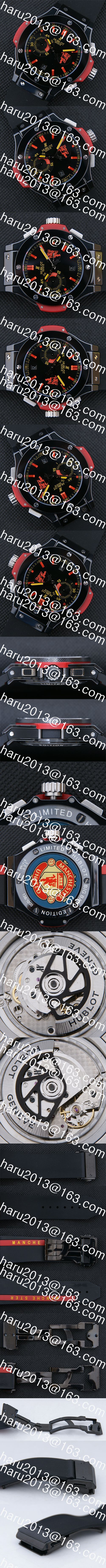 通信販売 HUBLOT レッドデビル・バン　Asian 7750搭載 AUTOMATIC クロノグラフ カレンダー表示 ブラック