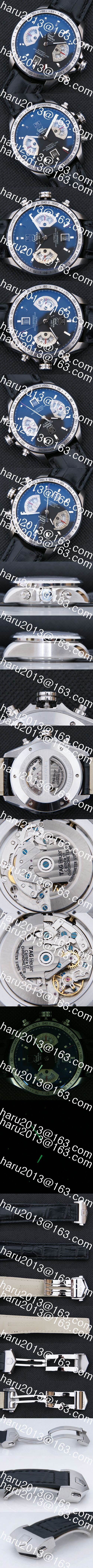 おすすめ商品 TAG HEUER グランドカレラ Asian 7750搭載 クロノグラフ ブルーダイヤル デイト 革バンド