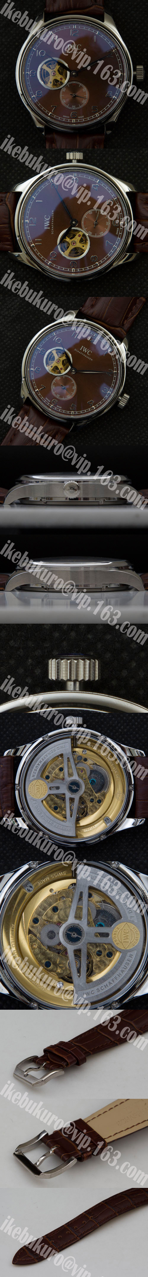 特売商品 IWCポルトギーゼ Asian 21600振動 AUTOMATIC クロノメータ 革ベルト シースルーバック