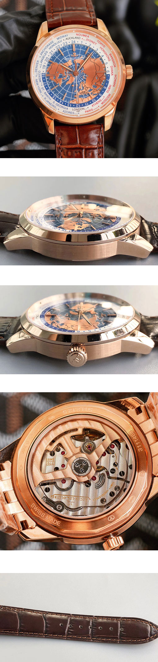 ジャガー・ルクルト最新入荷 Q8102520 ジオフィジック・ユニバーサルタイム ピンクゴールド