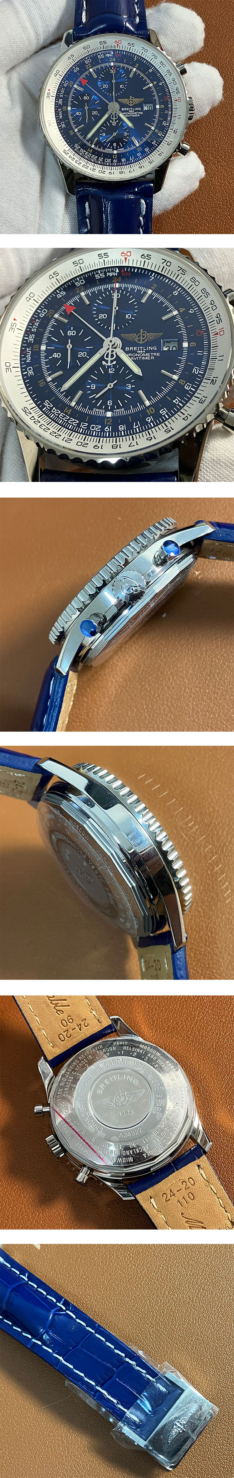 高品質ブライトリングコピー時計 ナビタイマー GMT A24322121C1P1 ブルー 46mm