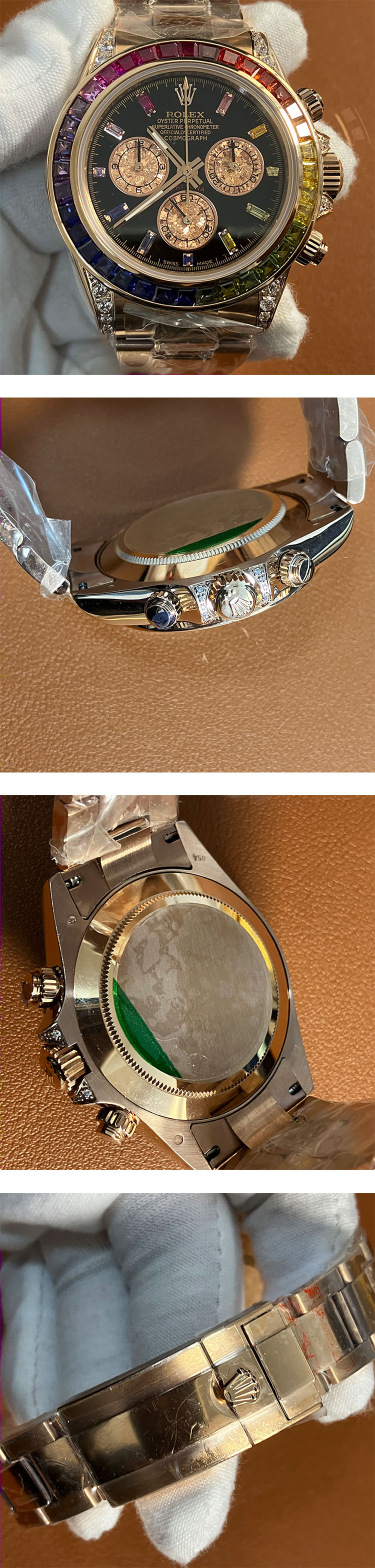 ロレックススーパーコピー時計 デイトナ116595RBOW チョコ文字盤   カスタム 金無垢