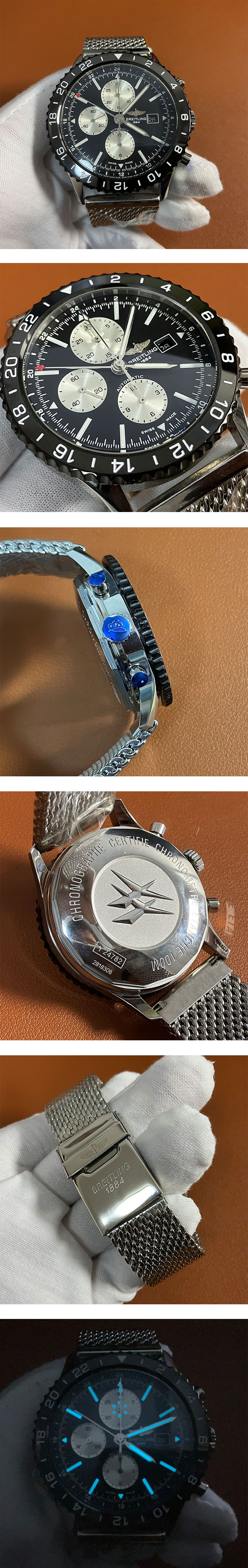 「最N級」ブランド時計コピー ブライトリング Y241B10OCA クロノライナー 黒文字盤 自動巻き