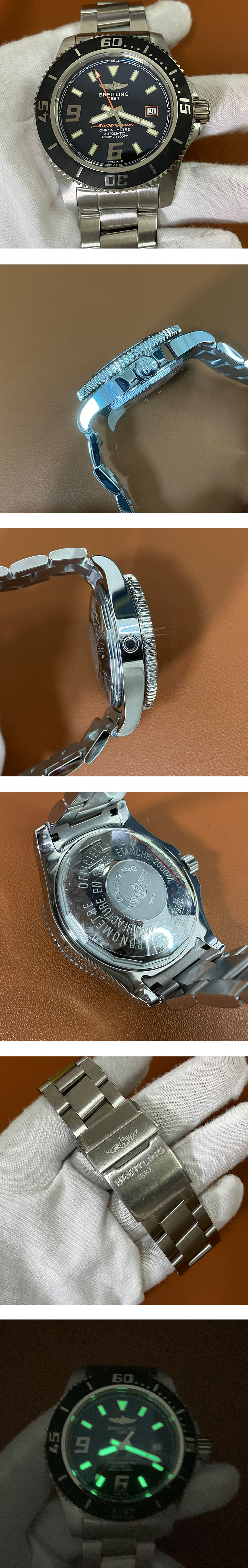 高品質ブライトリングコピー腕時計 スーパーオーシャン A17391A8/BA79 カレンダー 3針 ブラック