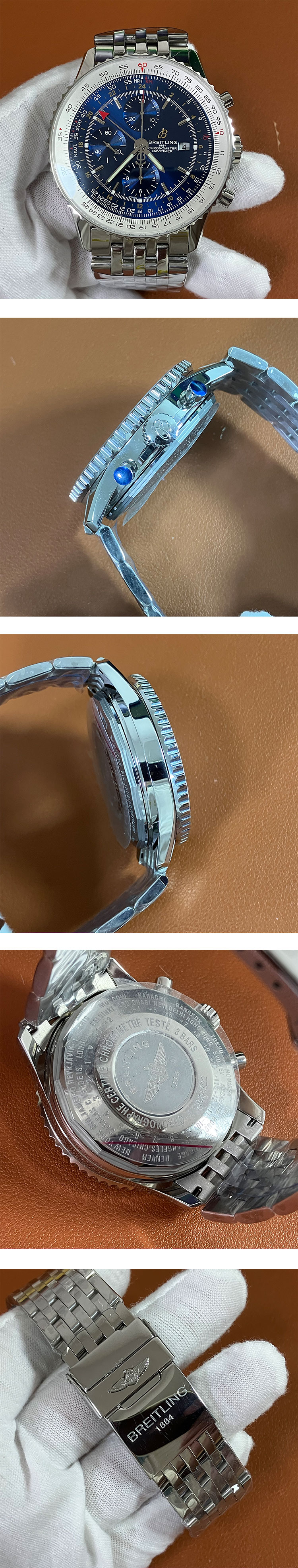 ブライトリングコピー時計N級品 ナビタイマー クロノグラフ GMT46 A24322121C2X1 ブルー