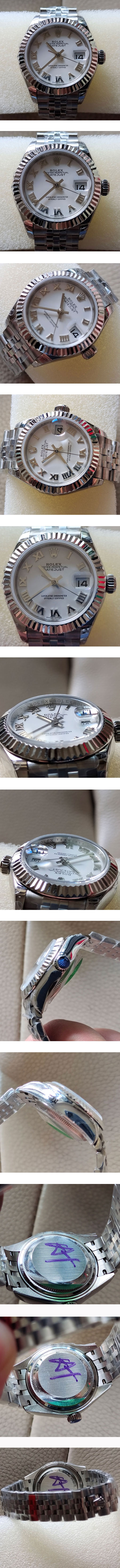 ロレックスコピー時計 デイトジャスト279174 ホワイト 28mm ローマ ジュビリーブレス