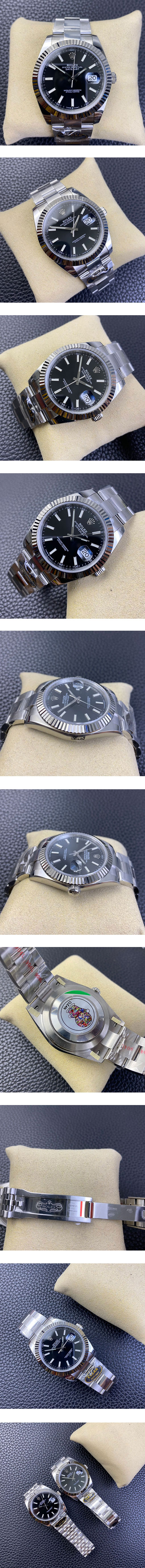 ロレックスM126334-0017 デイトジャスト 41mm、ブラック オイスターブレス CLEAN最高級スーパーコピー時計通販