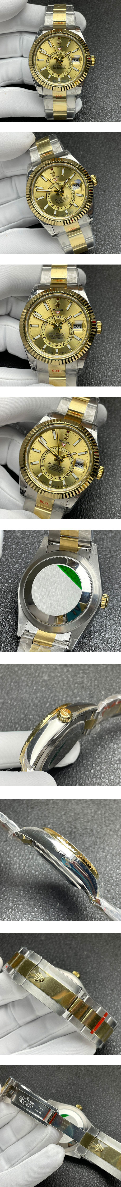 最高級ロレックスコピー時計 スカイドゥエラーM326933-0001 シャンパン  Cal.9001ムーブメント！