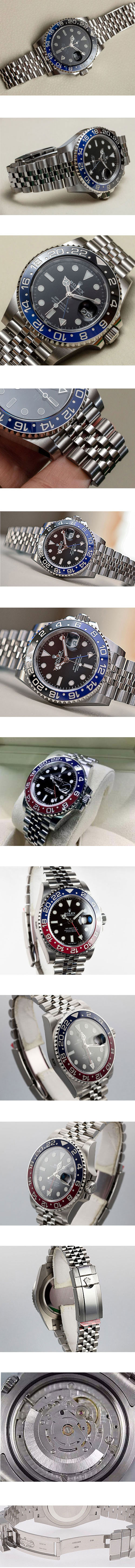 2024人気新作ROLEXコピー時計 GMT-MasterII Ref.126710 BLNR,Asian 21600振動 Automatic ブラック 日付表示