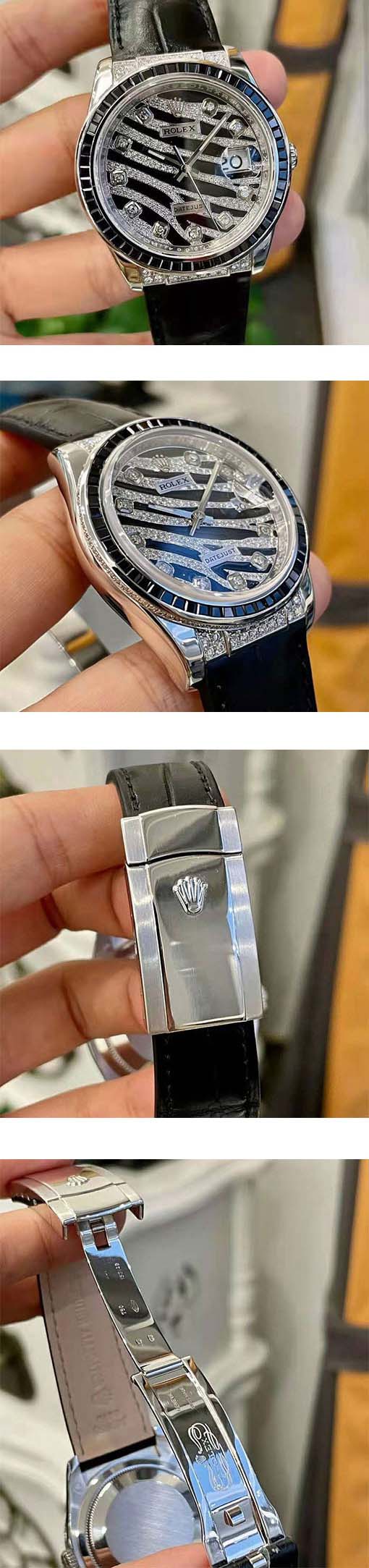 防水腕時計 noob工場のROLEX スーパーコピー デイトジャスト Ref.116199 Asian 21600振動 人工ダイヤ ラバーベルト
