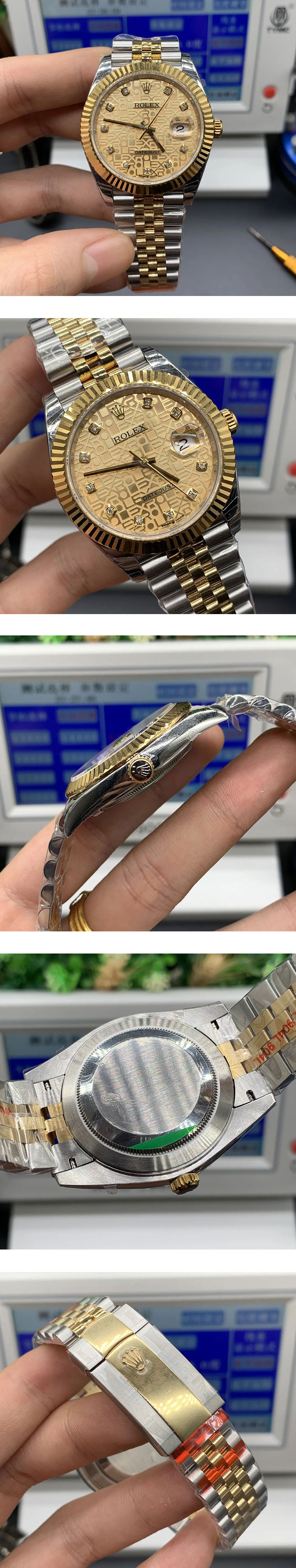 2023高品質スーパーコピー時計 ロレックス デイトジャスト 36mm 126233G シャンパン コンピューター