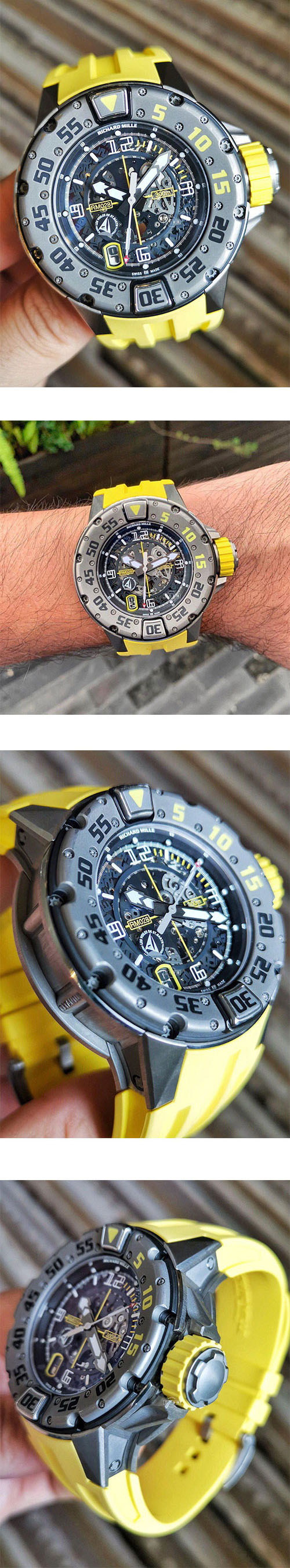ファッション時計 Richard Mille AUTOMATIC RM028コピー時計 スケルトン文字盤 デイト表示 クロノメータ