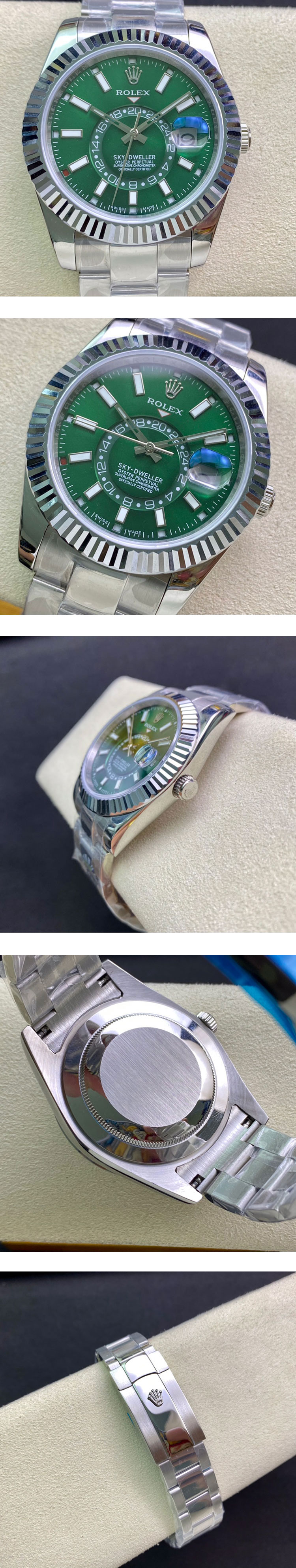 素敵な腕時計 最高級ロレックスコピー 336934 スカイドゥエラー42mm グリーン 安心購入