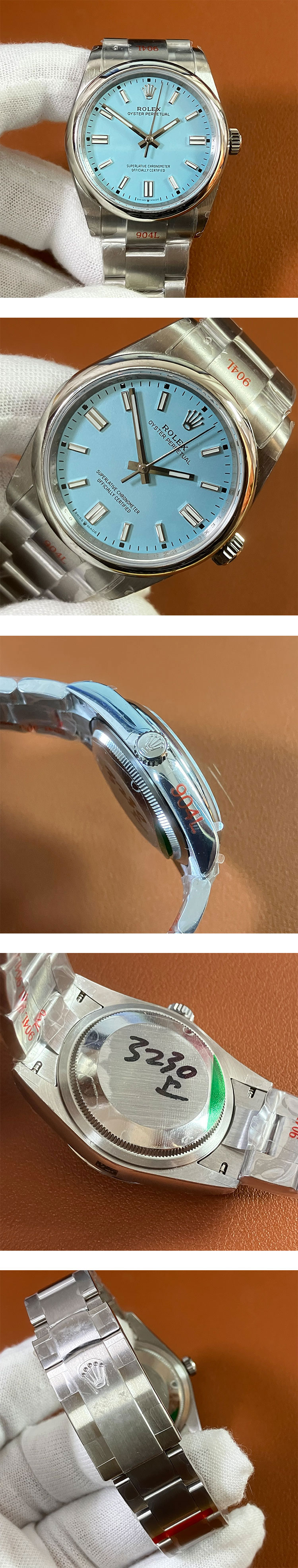 最高級ロレックスコピー時計 オイスターパーペチュアル m126000-0006 ターコイズブルー 3230ムーブメント 904L