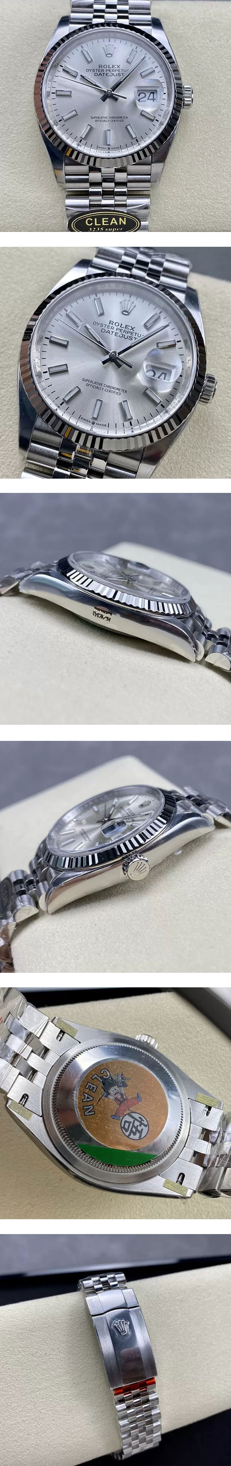 市場最高精密 CLEAN製スーパーコピー時計M126234-0013 デイトジャスト 36mm  シルバー 3235ムーブメント搭載