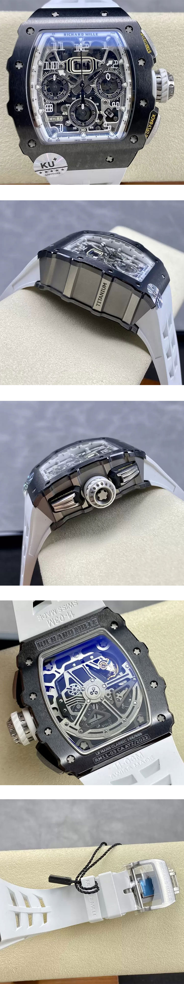 最高精密RICHARD MILLE フライバック クロノグラフ RM11-03コピー WHITE GHOST 優れた品質