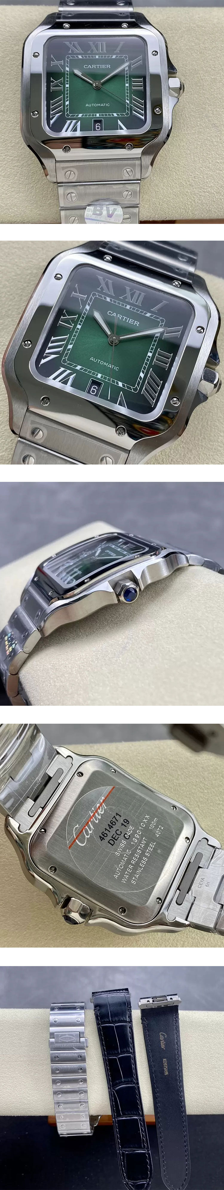 【BV】カルティエコピー2023年新作  WSSA0062 サントス ドゥ カルティエ ウォッチLM スモーキーグリーン 39.8mm