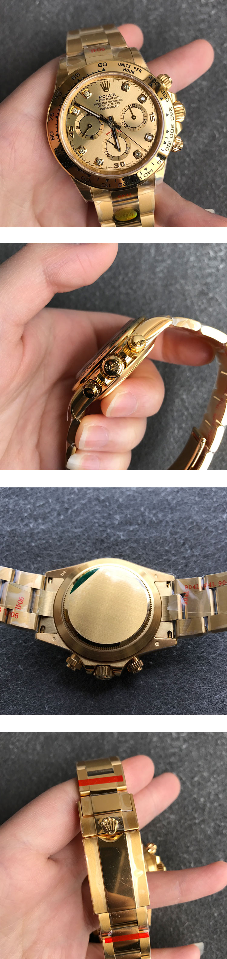 ロレックスM116508-0006 コスモグラフ デイト40mm シャンパン 8Pダイヤ 芸能人愛用時計コピー