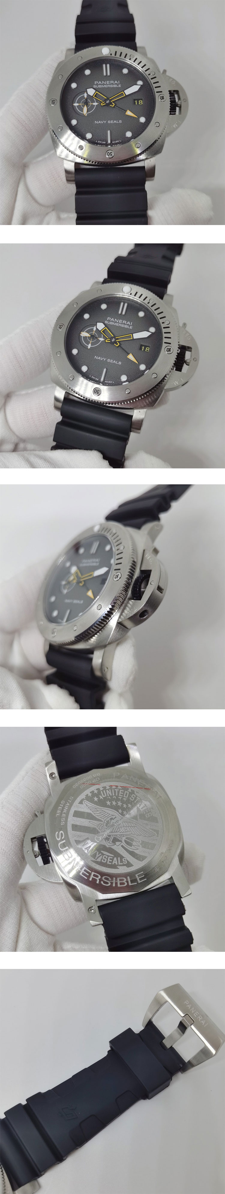 パネライコピー通販 サブマーシブル Gmt ネイビーシールズ PAM01323 ブラック ikebukuro777時計店