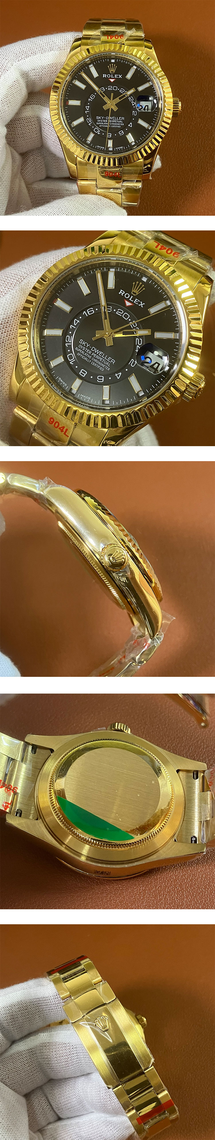 自社製腕時計ロレックス スカイドゥエラー M326938-0004 18Kゴールデン