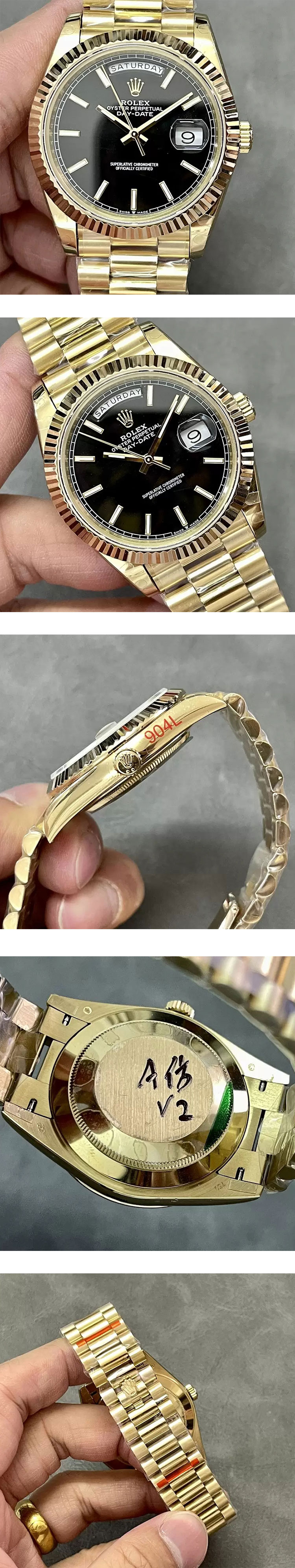 超大人気 ロレックスコピー M228238-0067 デイデイト 40mm ブラック文字盤 2836ムーブメント搭載！