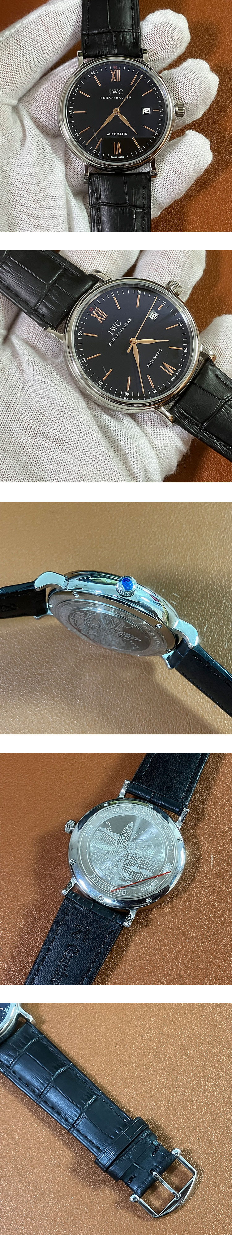 【40MM、 ブラック】IWC ポルトフィーノ IW356517 コピー時計、クオーツ 贈り物に最適