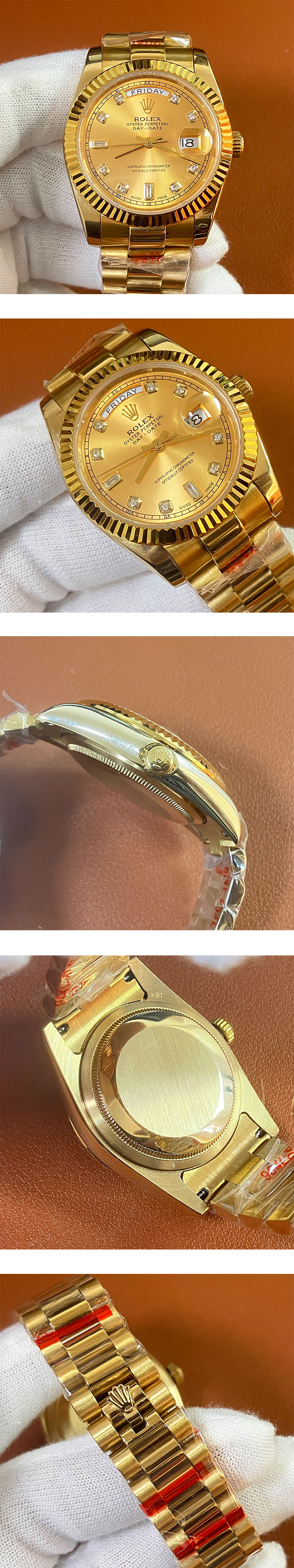 ご自慢の品質 ROLEX デイデイト 118238A 自動巻き 18Kゴールドコーティング カレンダー  シャンパン文字盤