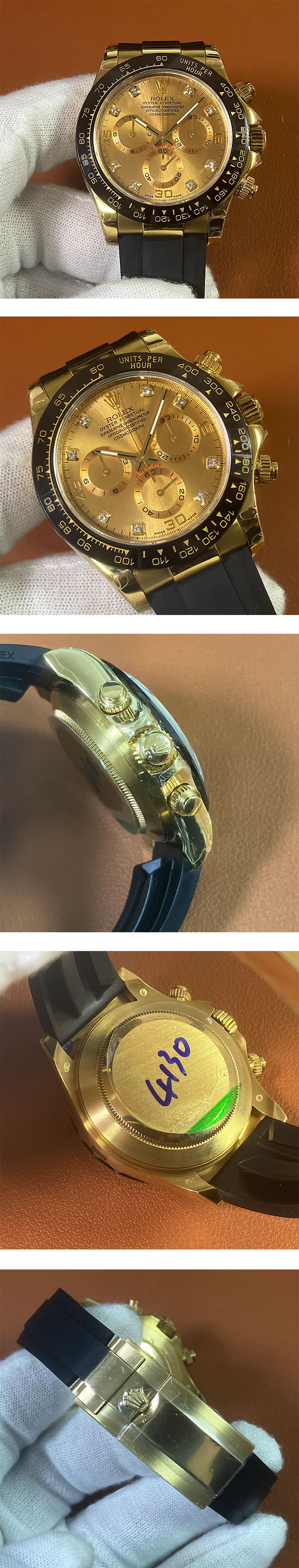 動力完璧 ROLEX デイトナ 116518LNG シャンパン 8P (noob工場 v10)コピー時計 クロノグラフ Cal.4130 AUTOMATIC