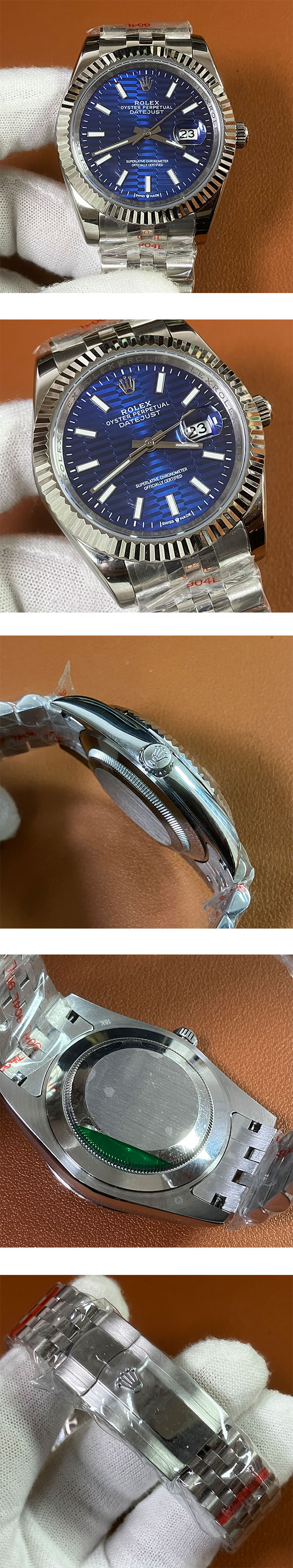最安値挑戦 ロレックスコピー時計 M126334-0032 デイトジャスト 41mm ブルーフルーテッド