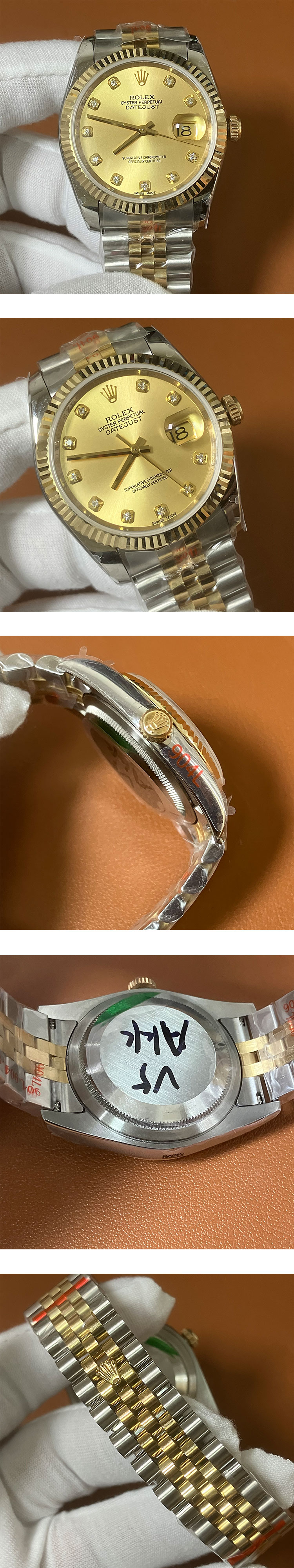 ロレックススーパーコピー時計 デイトジャスト 116233 シャンパン 36mm 18K