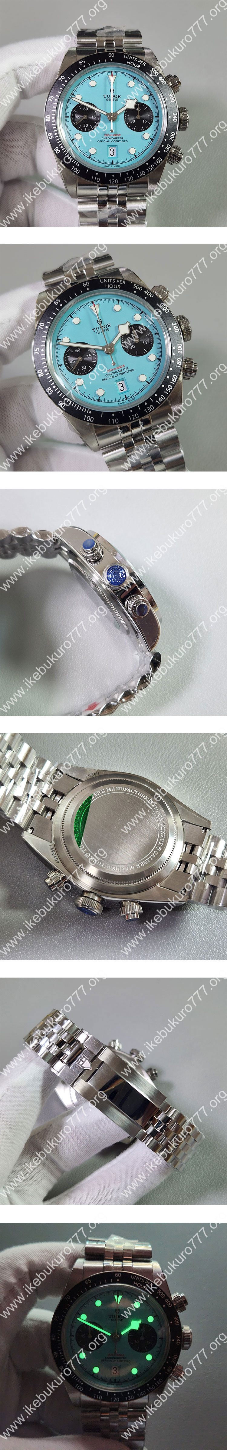 【M+製】チューダーコピー ブラックベイ クロノグラフ ウォッチ フラミンゴブルー M79360N-0024 完成度が完璧