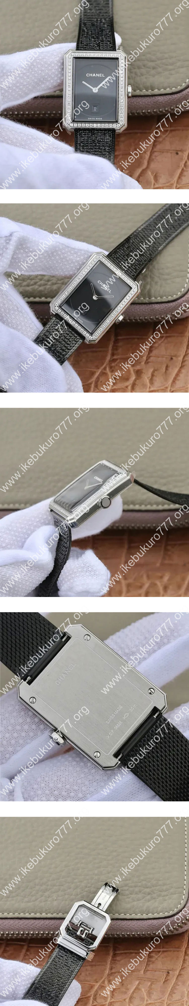 J12工場 シャネル ボーイフレンド ツイード ブラックコーティング ベゼルダイヤ H5318