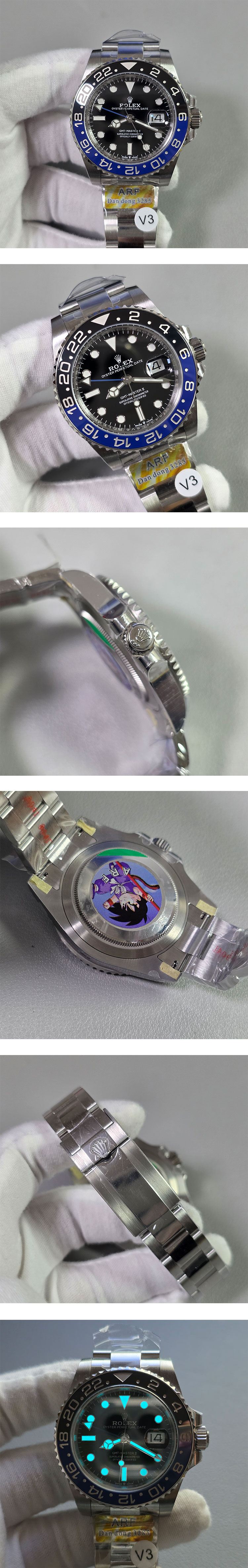 【ARF工場 3285搭載 】市場最高品質ロレックスコピーM126710BLNR-0003 GMTマスター II ブルーブラック オイスターブレス