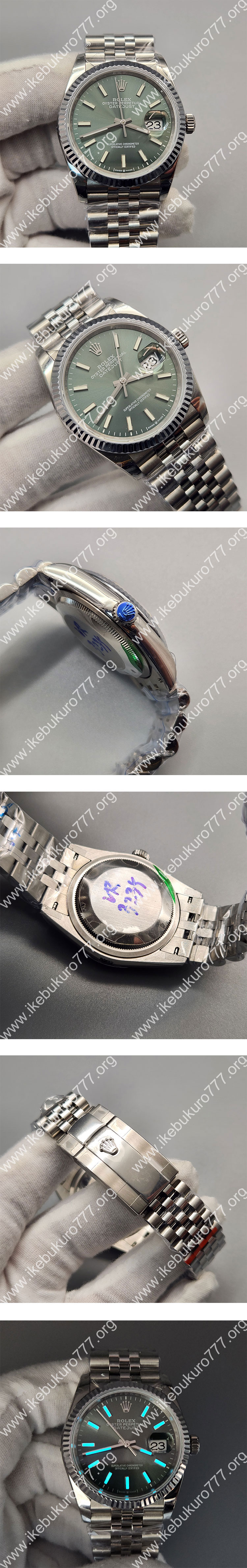 超大人気 GM製 ロレックスコピー M126234-0051 デイトジャスト 36mm ミントグリーン