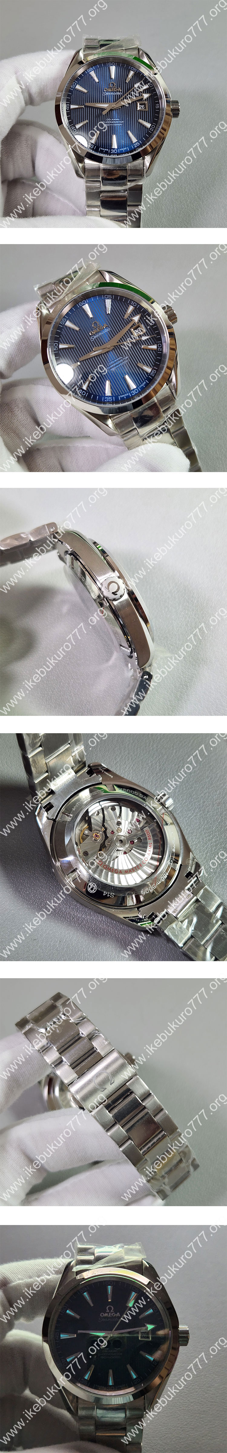 品質良好 オメガ シーマスター アクアテラ-  Japan MIYOTA 8215 ムーブ搭載 41mm ブラック カレンダー  夜光