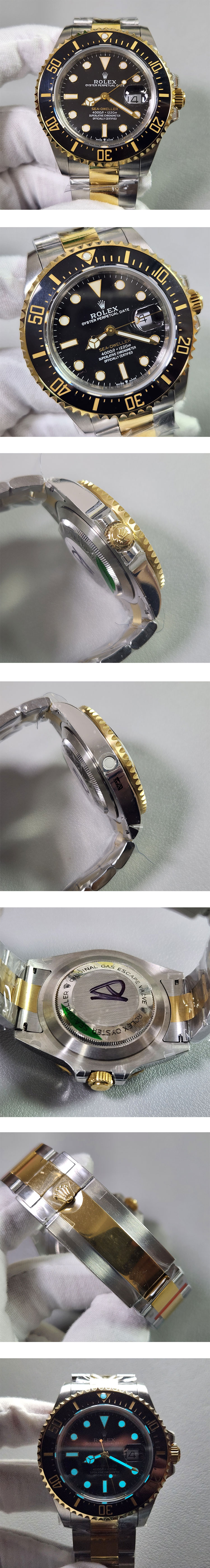 操作性に優れるROLEX シードゥエラーRef.126603.Asian 2836ムーブ 自動巻き  スーパールミナンス  デイト ブラック