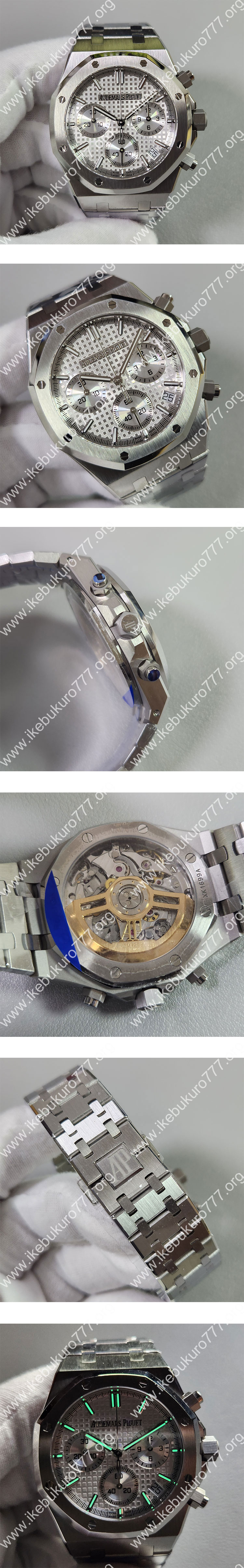 APS工場出品 オーデマピゲコピー ロイヤルオーク クロノグラフ Ref.26240ST.OO.1320ST.07 SS シルバー文字盤 多機能腕時計