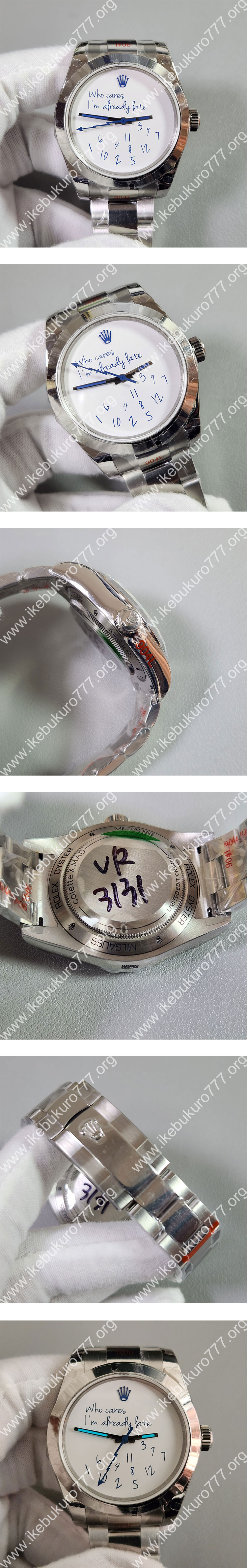 colette x MAD Paris改装 ロレックス ミルガウス Rolex Milgauss「Who Cares」904L ホワイト 3131搭載 GM製