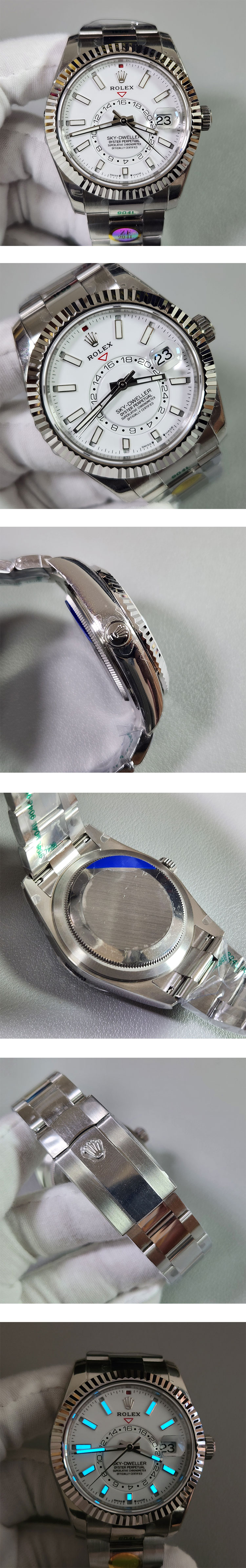 安心できる梱包【ZF製】高品質 ロレックスコピー時計 スカイドゥエラー M336934-0003 ホワイト 9002ムーブメントを搭載 2024年新作品