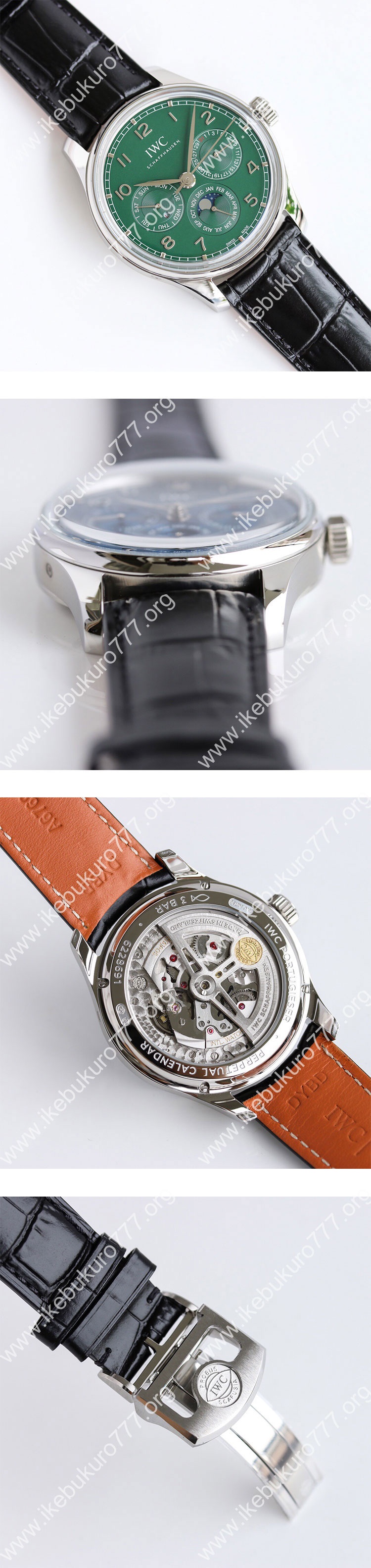 【TW製 スーパーコピー】IWC ポルトギーゼ パーペチュアルカレンダー 42 IW344207 グリーン/アラビア文字盤 佐川急便
